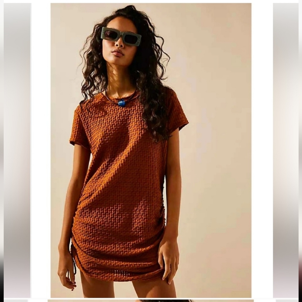 Free People Beach Tate Side Cinch Mini Dress in Pretty Penny Size: Medium
